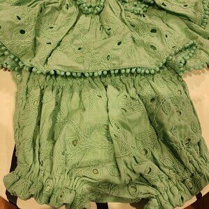 Tia Cibani Baby Green Eyelet Pom Pom Set - Size 12M